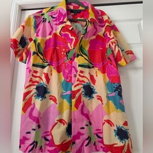 Paisley & Gray Bright Pink Multi-Color Tropical Button-Down Shirt
